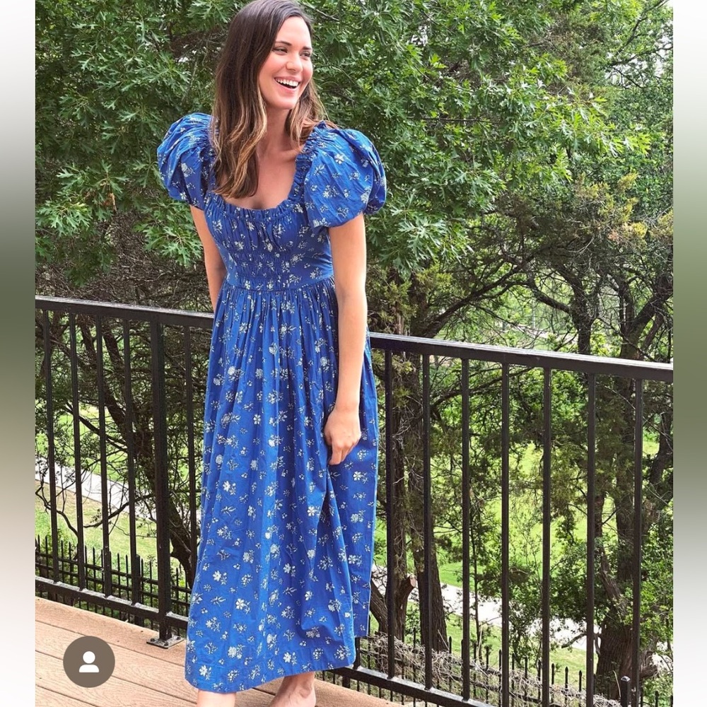 Dôen deia dress blue bouton sz M